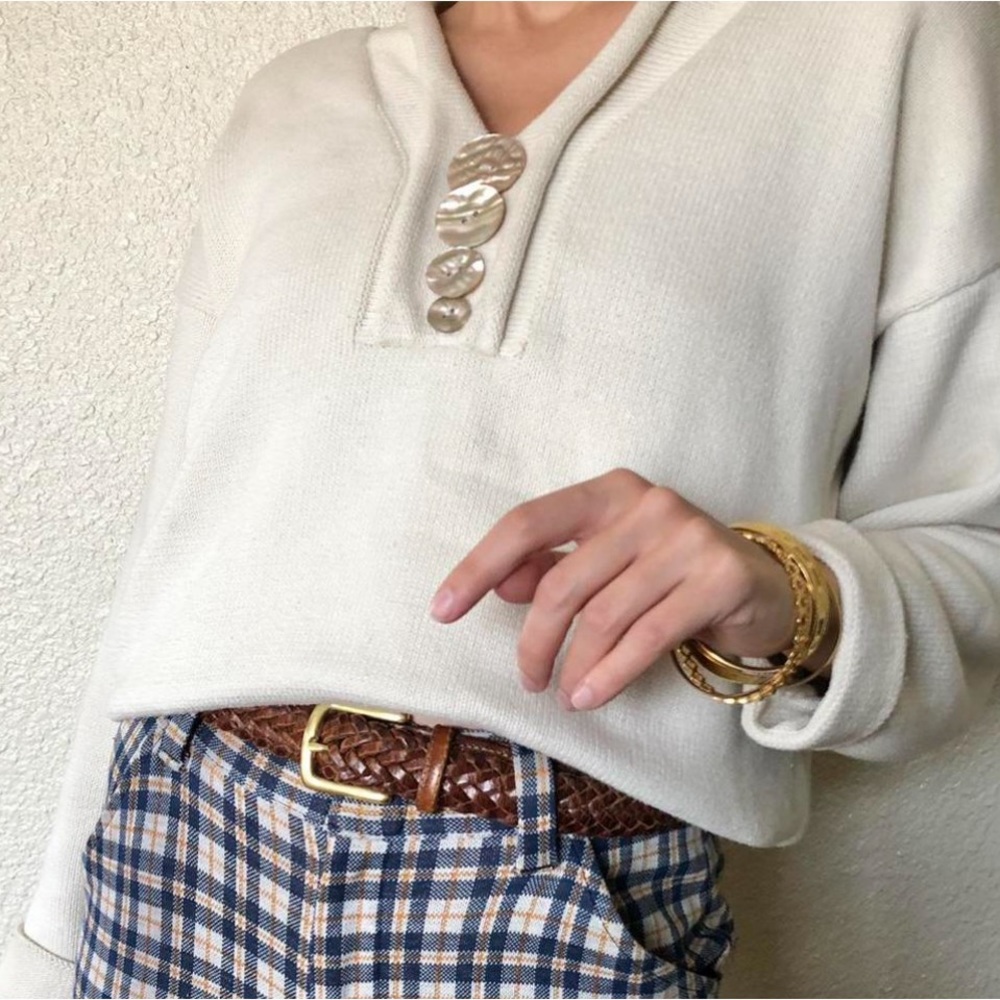 Vintage 90s Shell Sweater - small/medium